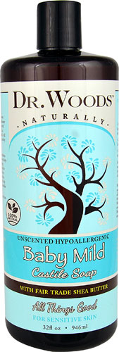 Dr. Woods Naturally Castile Soap with Fair Trade Shea Butter Baby Mild Unscented