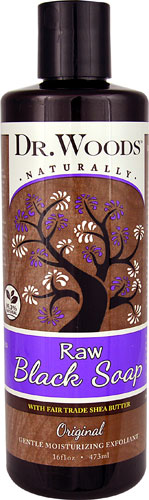 Dr. Woods Naturally Raw Black Soap Original with Fair Trade Shea Butter