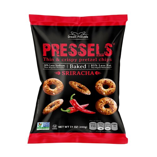 Dream Pretzels Pressels Thin & Crispy Pretzel Chips Sriracha