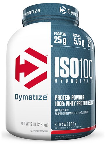 Dymatize ISO100® Hydrolyzed 100% Whey Protein Isolate Strawberry -- 5 lbs