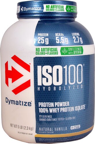 Dymatize ISO100® Hydrolyzed 100% Whey Protein Isolate Natural Vanilla -- 5 lbs