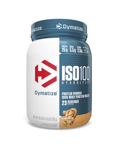 Dymatize ISO100® Hydrolyzed 100% Whey Protein Isolate Peanut Butter -- 1.6 lbs