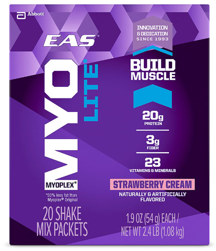 EAS Myoplex Lite Nutrition Shake Strawberry Cream -- 20 Packets