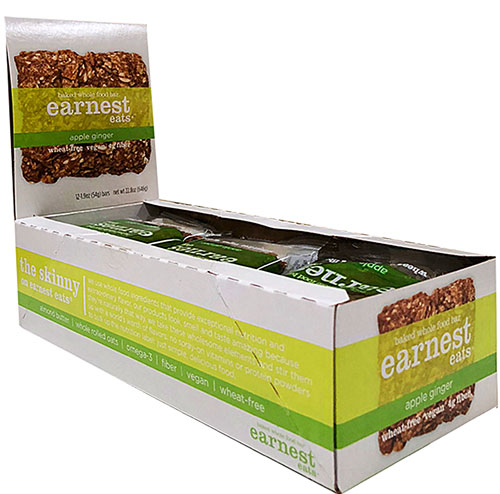 Earnest Eats Baked Whole Food Bar Vegan Apple Ginger -- 12 Bars