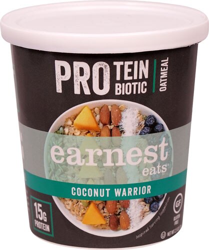 Earnest Eats Protein Probiotic Oatmeal Cup Gluten Free Coconut Warrior -- 2.5 oz