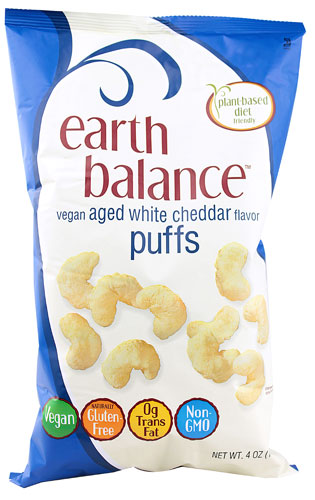 Earth Balance Vegan Puffs Aged White Cheddar -- 4 oz