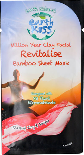 Earth Kiss Million Year Clay Facial Revitalise Bamboo Sheet Mask -- 0.59 oz