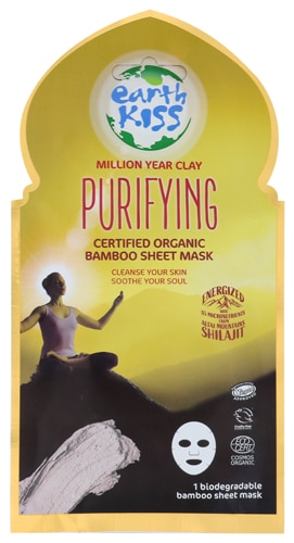 Earth Kiss Organic Million Year Clay Purifying Bamboo Sheet Mask -- 0.35 oz
