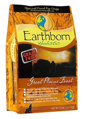 Earthborn Holistic Great Plains Feast Natural Dry Dog Food with Bison Meal Grain Free -- 5 lbs