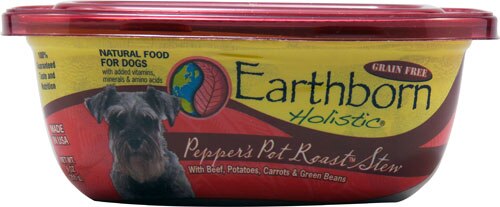 Earthborn Holistic Natural Moist Food For Dogs Grain Free Pepper's Pot Roast Stew -- 9 oz