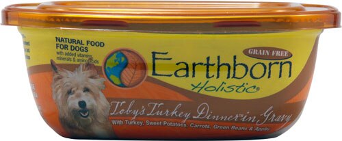 Earthborn Holistic Natural Moist Food For Dogs Grain Free Toby's Turkey Dinner in Gravy -- 9 oz
