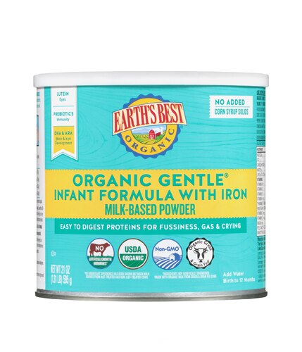 earth's best organic gentle infant formula with iron