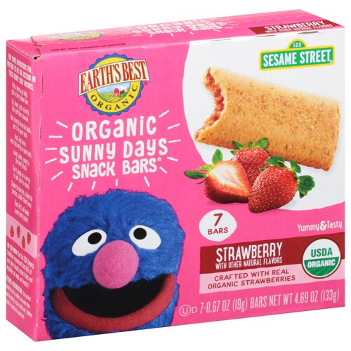 Earth's Best Organic Sesame Street Sunny Days Toddler Snack Bars Strawberry
