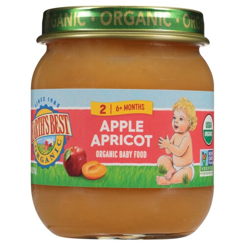 Earth's Best Organic Stage 2 Baby Food Apples and Apricots -- 4 oz