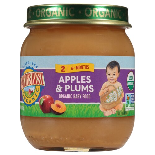 Earth's Best Organic Stage 2 Baby Food Apples and Plums