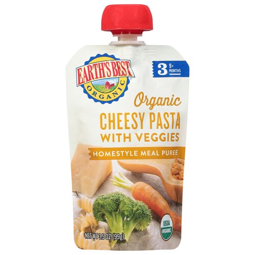 Earth's Best Organic Stage 3 Baby Food Cheesy Pasta with Veggies -- 3.5 oz