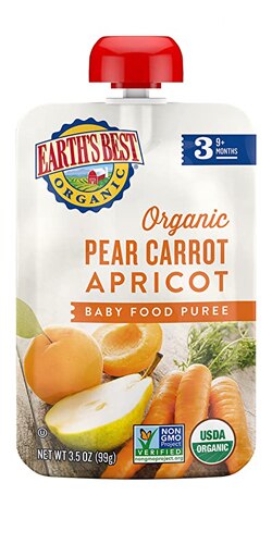 Earth's Best Organic Stage 3 Baby Food Pear Carrot Apricot