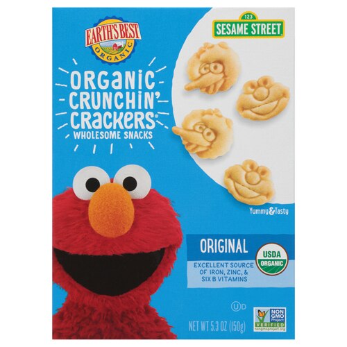 Earth's Best Sesame Street Organic Crunchin' Crackers Original -- 5.3 oz