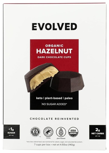 EatingEvolved Organic Dark Chocolate Cups Hazelnut -- 4.93 oz