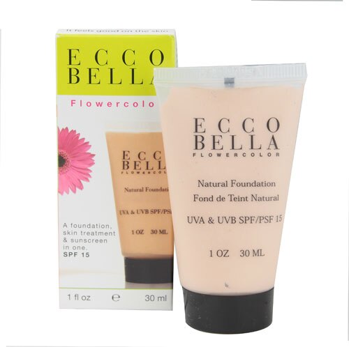 Ecco Bella FlowerColor Natural Foundation SPF 15 Light Beige -- 1 fl oz