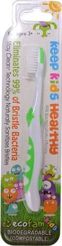 EcoFam Kids Stay Clean™ Technology Toothbrush Green -- 1 Toothbrush