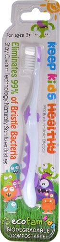 EcoFam Kids Stay Clean™ Technology Toothbrush Purple -- 1 Toothbrush