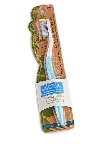 EcoFam Stay Clean™ Technology Anti-Microbial Toothbrush Blue -- 1 Toothbrush