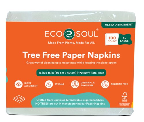 EcoSoul Paper Dinner Napkins Bamboo 2-ply White