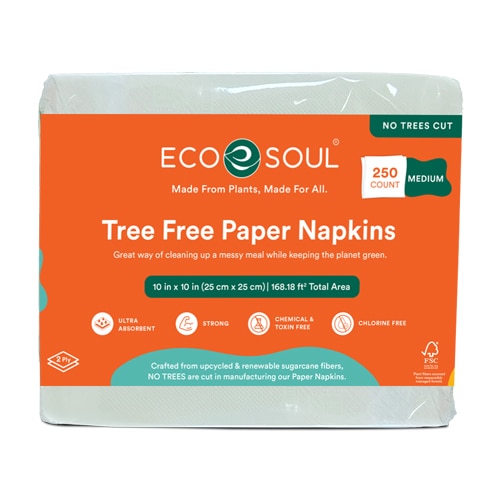 EcoSoul Paper Lunch Napkin Bamboo 2-ply White