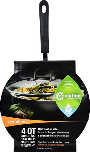 Ecolution Symphony Nonstick 4-Quart Deep Saute Pan with Glass Lid -- 1 Unit
