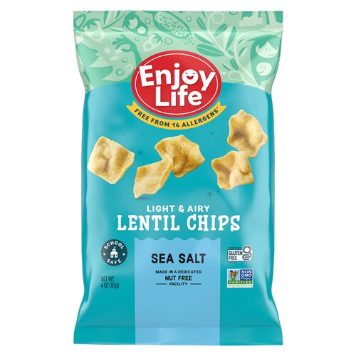 Enjoy Life Light & Airy Lentil Chips Sea Salt -- 4 oz