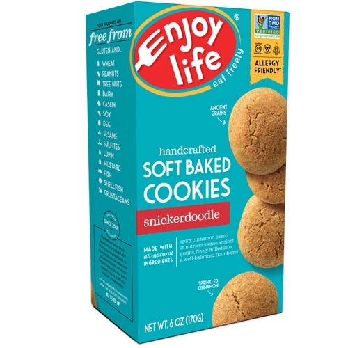 UPC: 853522000184 Enjoy Life – Soft Baked Cookies – Snickerdoodle, 6.oz