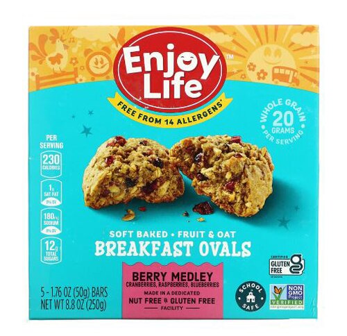 Enjoy Life Soft Baked-Fruit & Oat Breakfast Ovals Berry Medley
