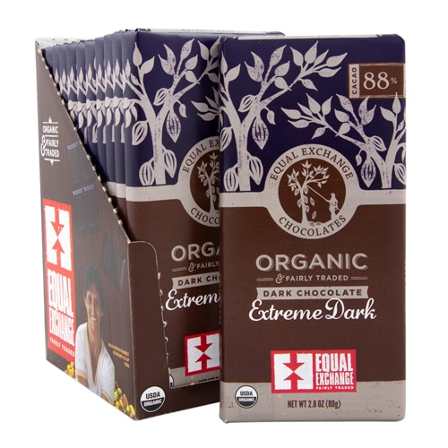 Equal Exchange Organic Dark Chocolate Extreme Dark -- 12 Bars - Vitacost