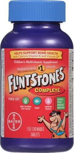 Flintstones Complete Children's Multivitamin Supplement -- 150 Chewable Tablets