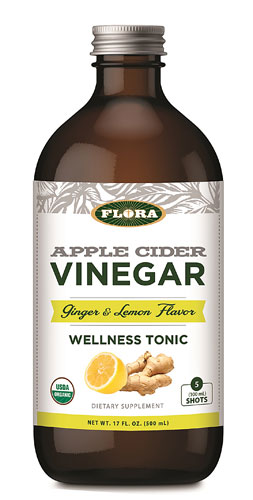 Flora Apple Cidar Vinegar Wellness Tonic Dietary Supplement Ginger & Lemon -- 17 fl oz