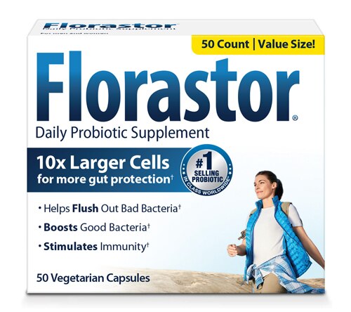 Florastor Daily Probiotic Supplement -- 250 mg - 50 Vegetable Capsules