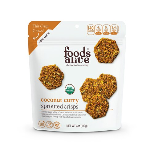 Foods Alive Organic Crisps Coconut Curry -- 3 oz