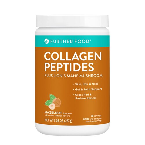 Further Food Collagen Peptides Plus Lion's Mane Mushroom Hazelnut -- 28 Servings