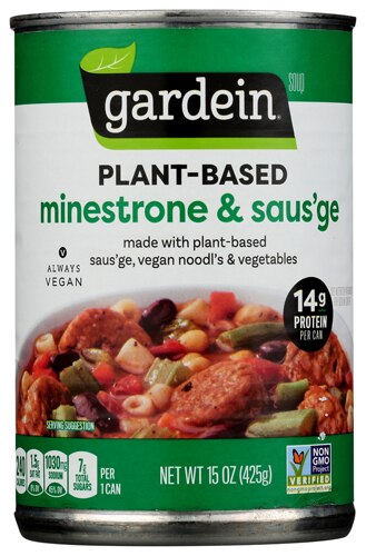 Gardein Plant-Based Minestrone & Saus'ge Soup -- 15 oz