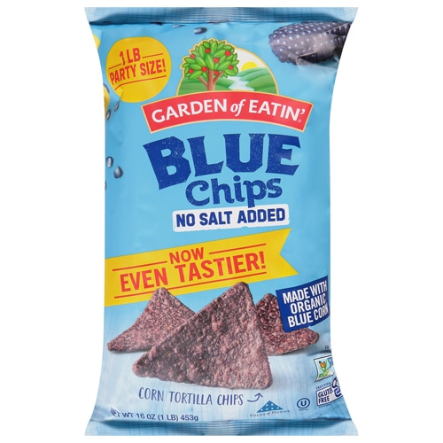 Garden Of Eatin Blue Corn Tortilla Chips No Salt Added 16 Oz