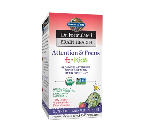 Garden of Life Dr. Formulated Brain Health Attention & Focus for Kids Watermelon Berry -- 60 Chewables