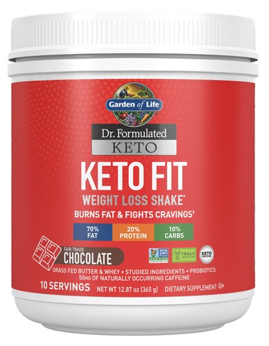 Garden of Life Dr. Formulated Keto Fit Chocolate -- 12.87 oz