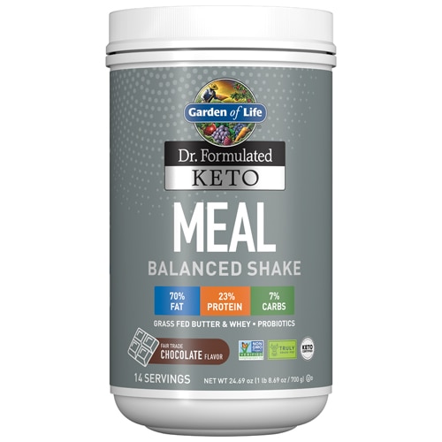 Garden of Life Dr. Formulated Keto Meal Balanced Shake Chocolate -- 24.69 oz