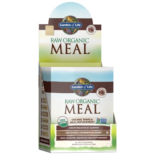 Garden Of Life Organic Raw Meal Chocolate Cacao 10 Packets