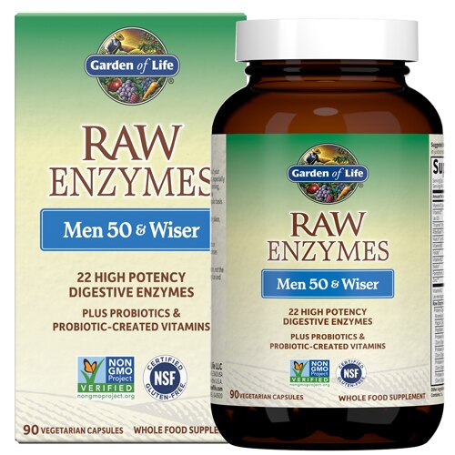 Garden of Life RAW Enzymes™ Men 50 and Wiser -- 90 Vegetarian Capsules