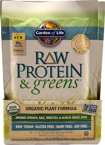 Garden of Life Raw Organic Protein & Greens™ Lightly Sweet -- 10 Packets