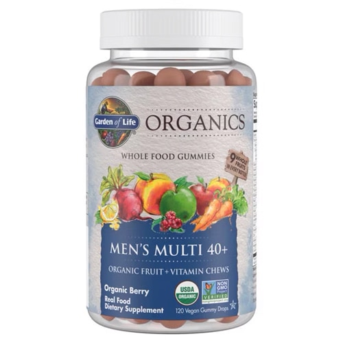 Garden of Life mykind Organics Men's Multi 40 plus Whole Food Gummies Organic Berry -- 120 Vegan Gummy Drops