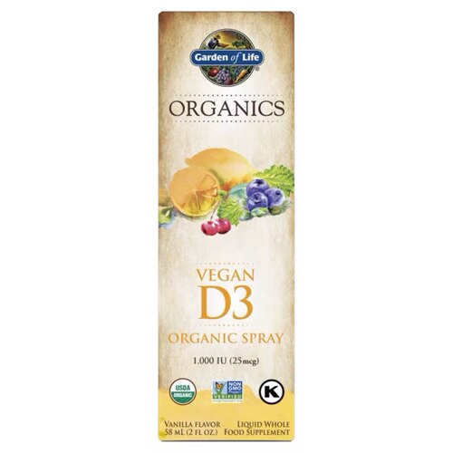 Garden of Life mykind Organics Vegan D3 Organic Spray Vanilla -- 1000 IU - 2 fl oz