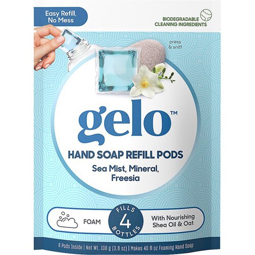 Gelo Foaming Hand Soap Refill Pods- Sea Mist- Mineral- Freesia -- 40 fl oz